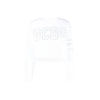 GCDS Studded logo Cropped Sweatshirt