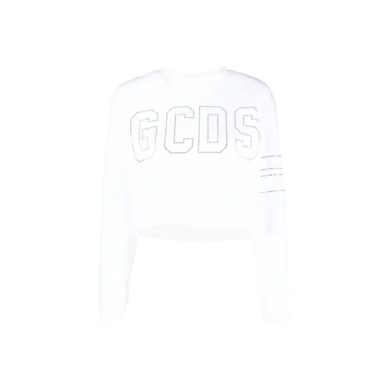 GCDS Studded logo Cropped Sweatshirt-0