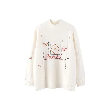 MAIGRE SIMHAT Pure Cashmere Sweater Women's White