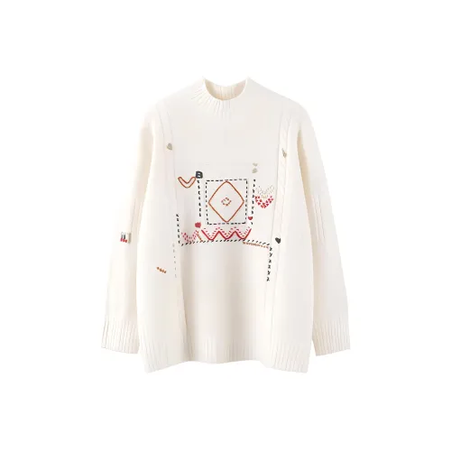 MAIGRE SIMHAT Pure Cashmere Sweater Women's White