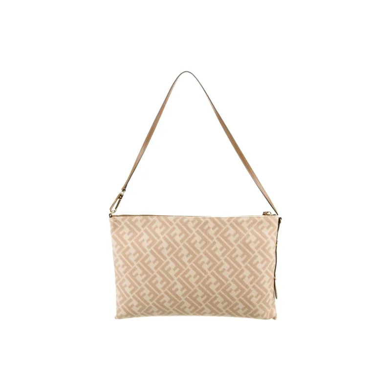 FENDI Wool Clutch Women's Beige-4