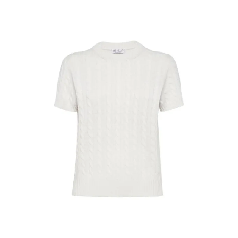 Brunello Cucinelli Short Sleeved Knitted Sweater-0