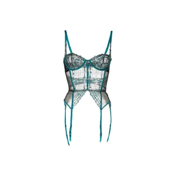 Fleur Du Mal Gabrielle Embroidered Garter Basque