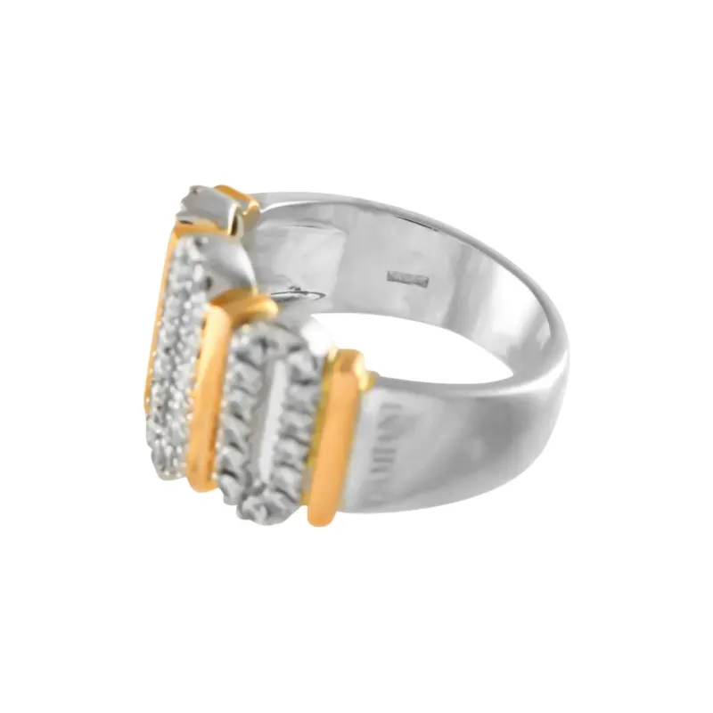 Damiani 18K White And Yellow Gold Diamond Ring-2