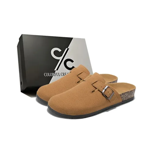 Colorful Creations Cork Sole Quiet Odor Resistant Abrasion Resistant Slip Resistant Closed Toe Slippers Unisex