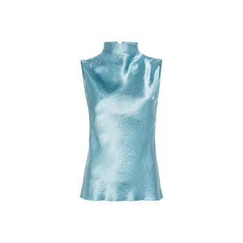 NANUSHKA High-neck Satin Top