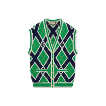 GUCCI G Rhombus Stitched Cardigan