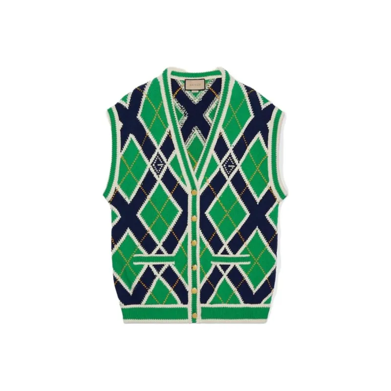GUCCI G Rhombus Stitched Cardigan-0