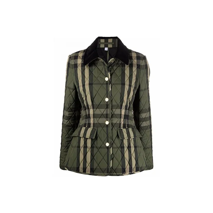 Burberry Diamond Quilted Check Jacket Green-0
