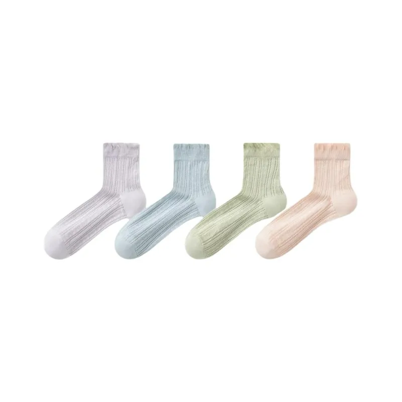 Temooues Mid Calf Socks Women's Combo Set-5