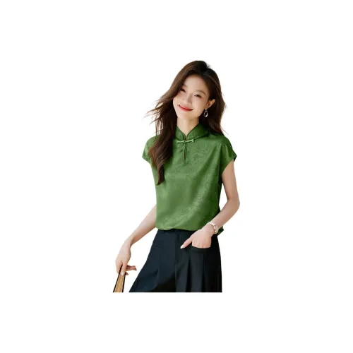 Mo Han Yi Mei Shirt Women's Champagne Green