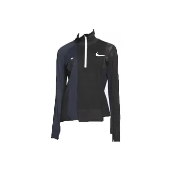Nike X Sacai Women's Half Zip Running Jacket Black/Dark Obsidian
