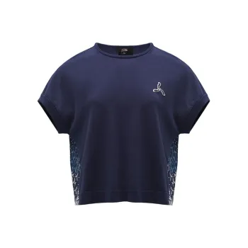 LI NING 1990 Blue Series T Shirt Women's Dark Iris Blue