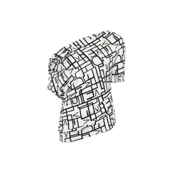 DVF Diane Von Furstenberg Percy All over Logo print One shoulder Top