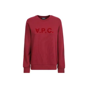 A.P.C Flocked Logo Crewneck Sweatshirt