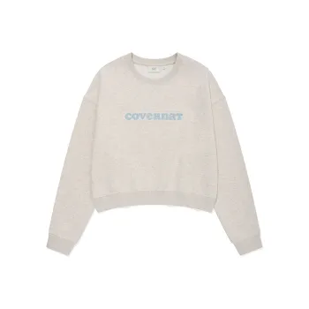 COVERNAT Crew Neck Cropped Casual Versatile Sweatshirt Women's Oat