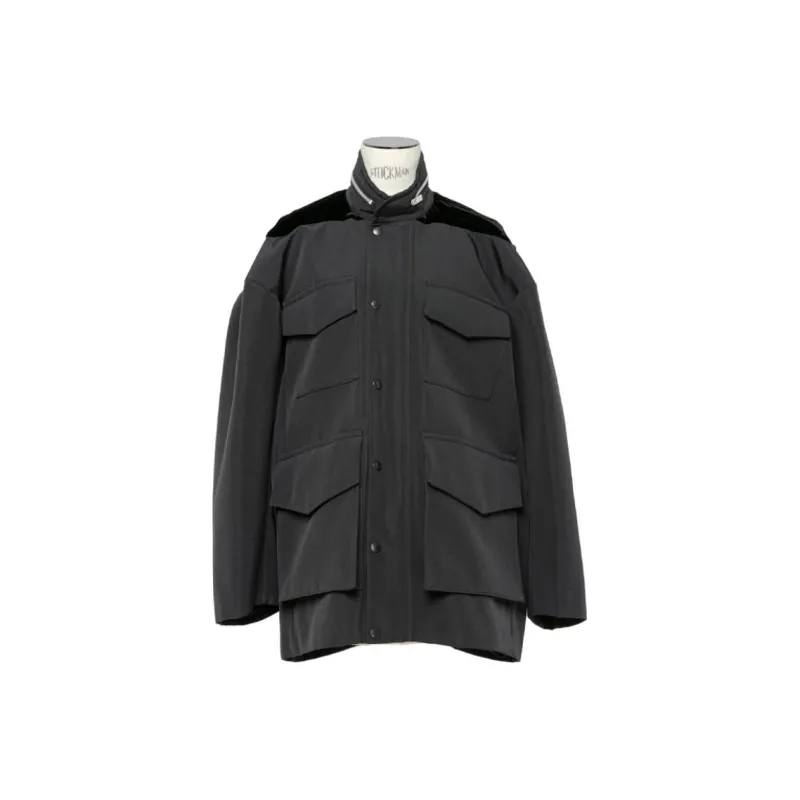 Sacai Pocket Detailed Velvet Panel Jacket-0