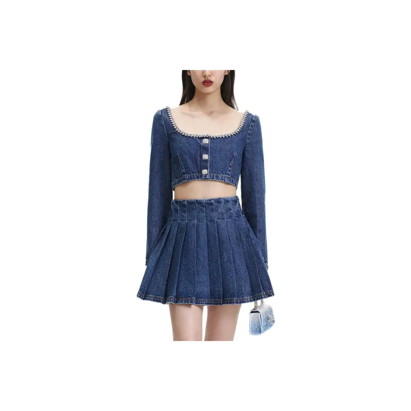 Self portrait Shirt Women's Denim Blue-0
