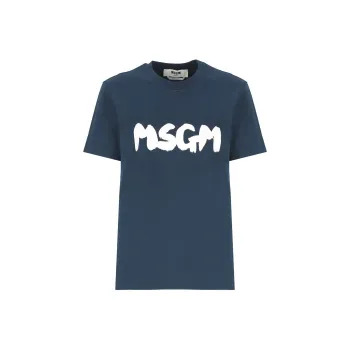 MSGM Logo Printed Crewneck T-Shirt