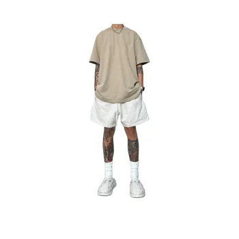 CORNILOT Casual Shorts Unisex White Heather Gray