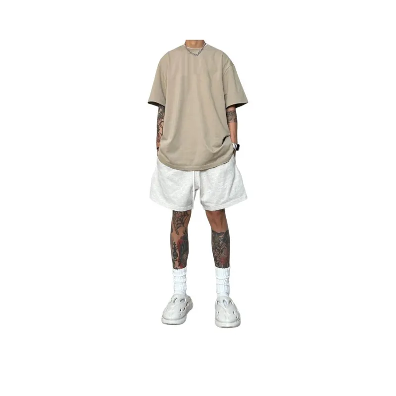 CORNILOT Casual Shorts Unisex White Heather Gray-0