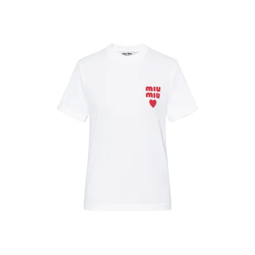 MIU MIU Regular T Schwarz Women's White