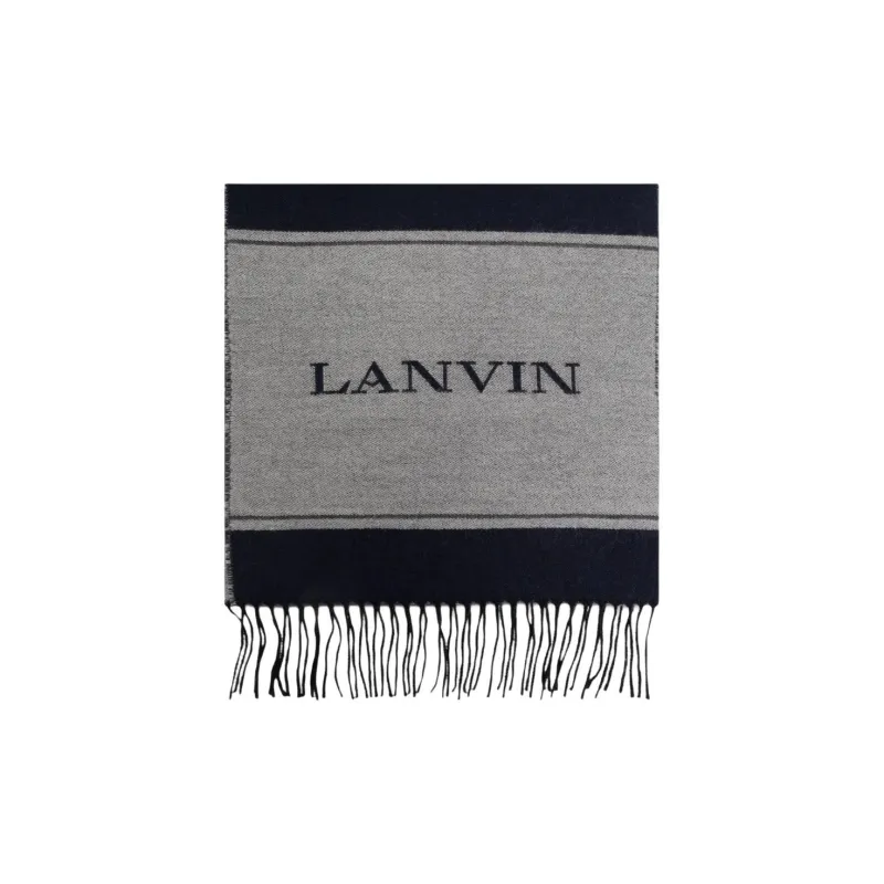 Lanvin Logo jacquard Striped Scarf-0