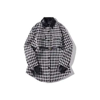 LA CRAWFISH Jackets Women's Black White Plaid