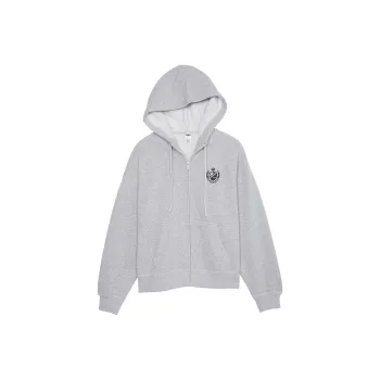 Victoria's Secret PINK Ivy Fleece Campus Full-Zip Hoodie/Medium Heather Grey Sweatshirt Women's Medium Gray