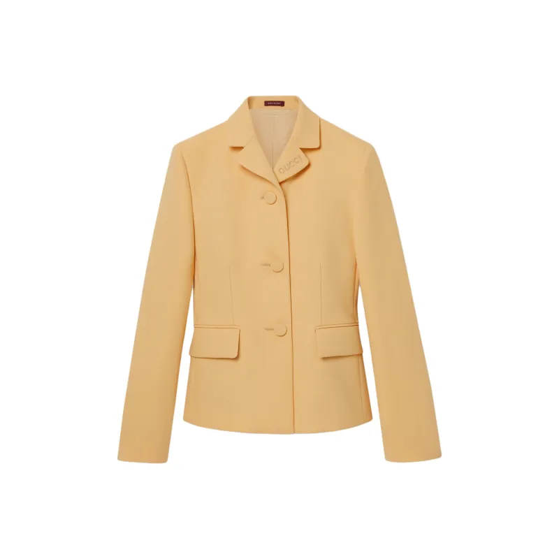 GUCCI Light Wool Crepe Jacket 'Granny Cream'-0