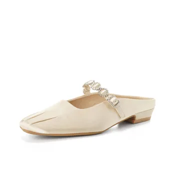 QITUMAUL Rubber Sole Abrasion Resistant Slip Resistant Closed Toe Slippers Women's