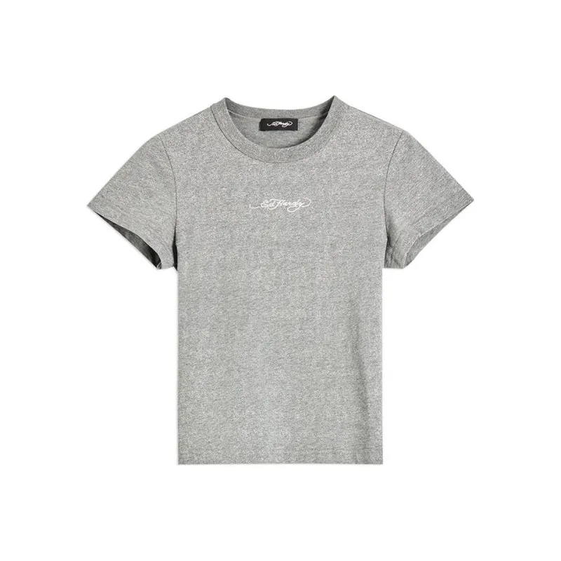 Ed Hardy SS24 Regular T Shirt Women's Plain Serene Gray-0