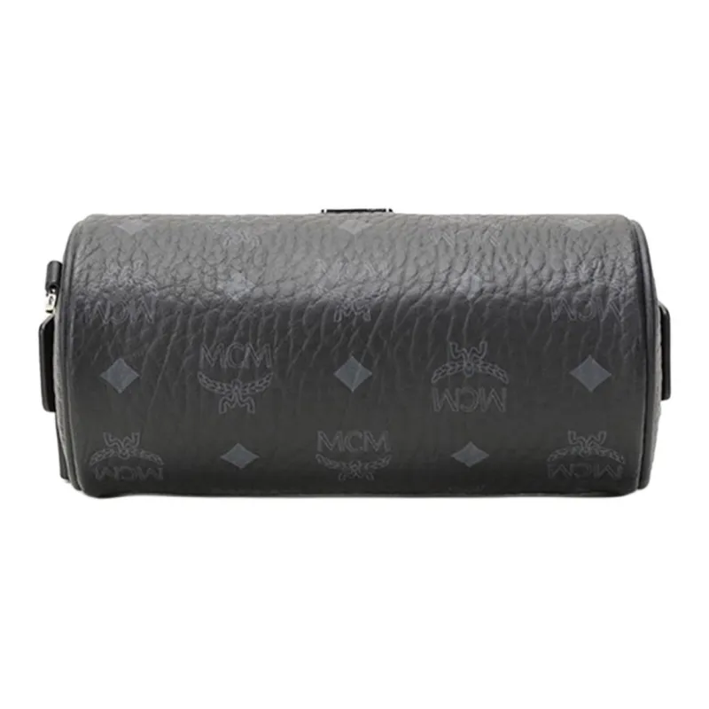 MCM Klassik Visetos Canvas With Leather Pillow Bag Crossbody Bag Mini Unisex Black-4