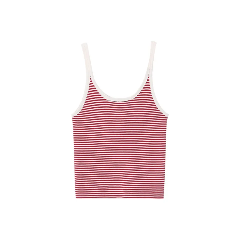 After Home Party Camisole Women's Red White Stripes-0