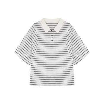 IHIMI T Shirt Women's Black White Stripes