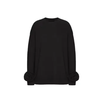 Valentino Rose Embellished Crewneck Jumper