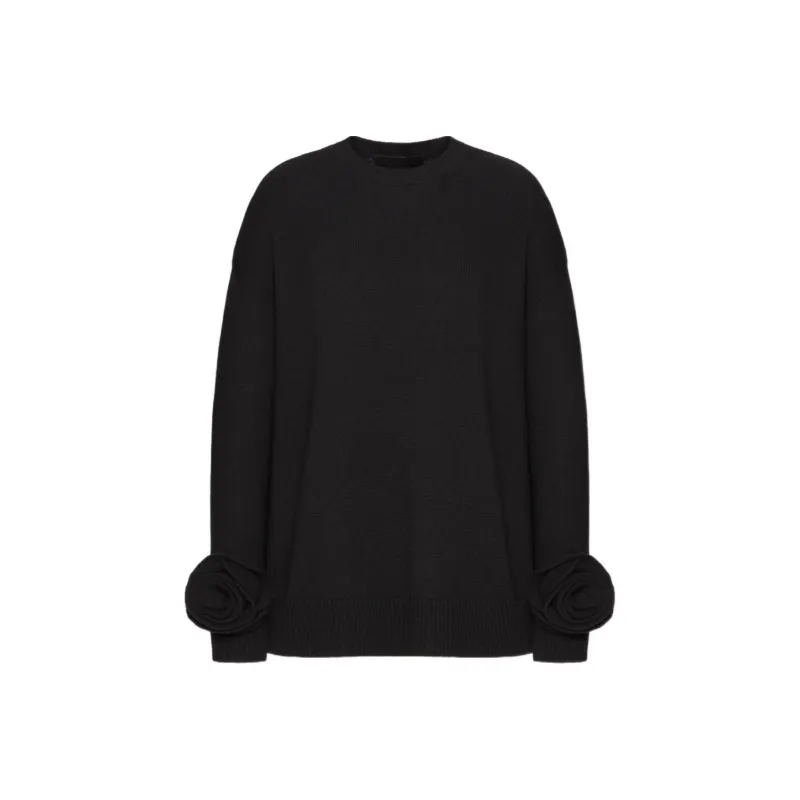 Valentino Rose Embellished Crewneck Jumper-0