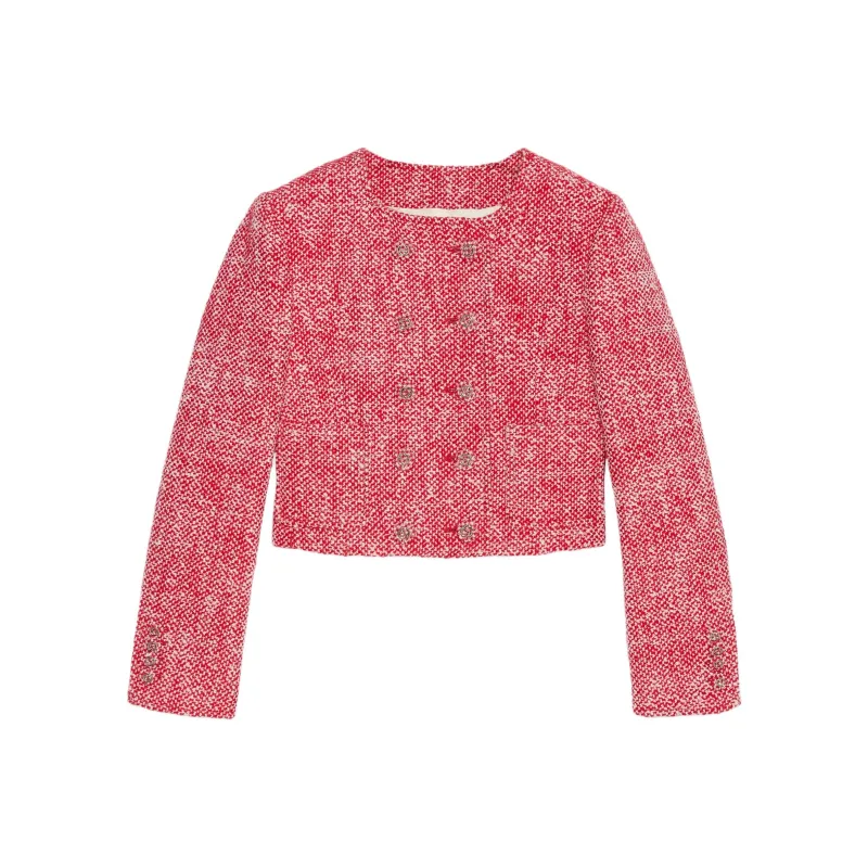 GUCCI Tweed Jacket 'Red/White'-0