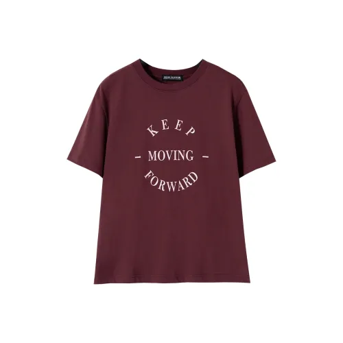 SOON FLOWER T Shirt Women's Dark Red