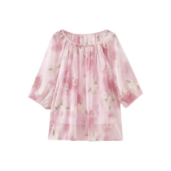 SHUIYUNJIAN Shirt Women's Light Pink Floral