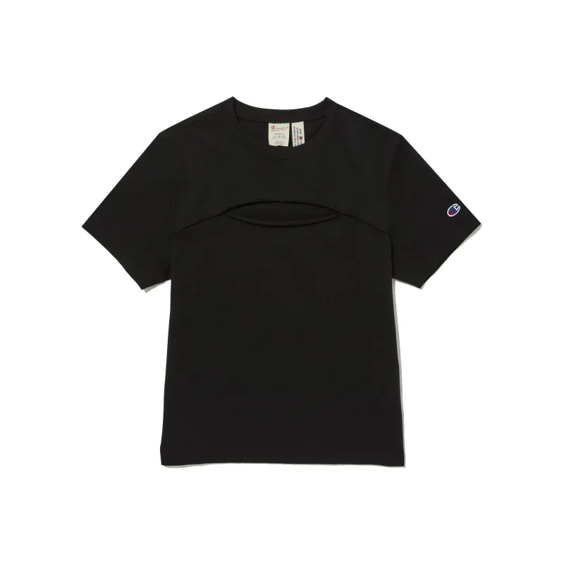 Champion SS24 Drop Shoulder Sleeve T Shirt Women's Black-0