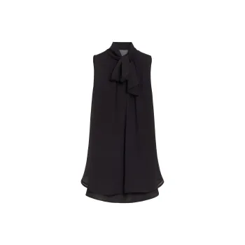 MaxMara Mela Collection Silk Georgette Blouse Shirt Women's Black