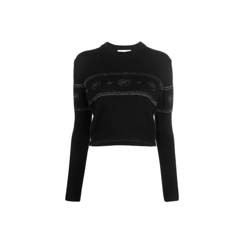 CHIARA FERRAGNI Glitter-logo Jumper-0