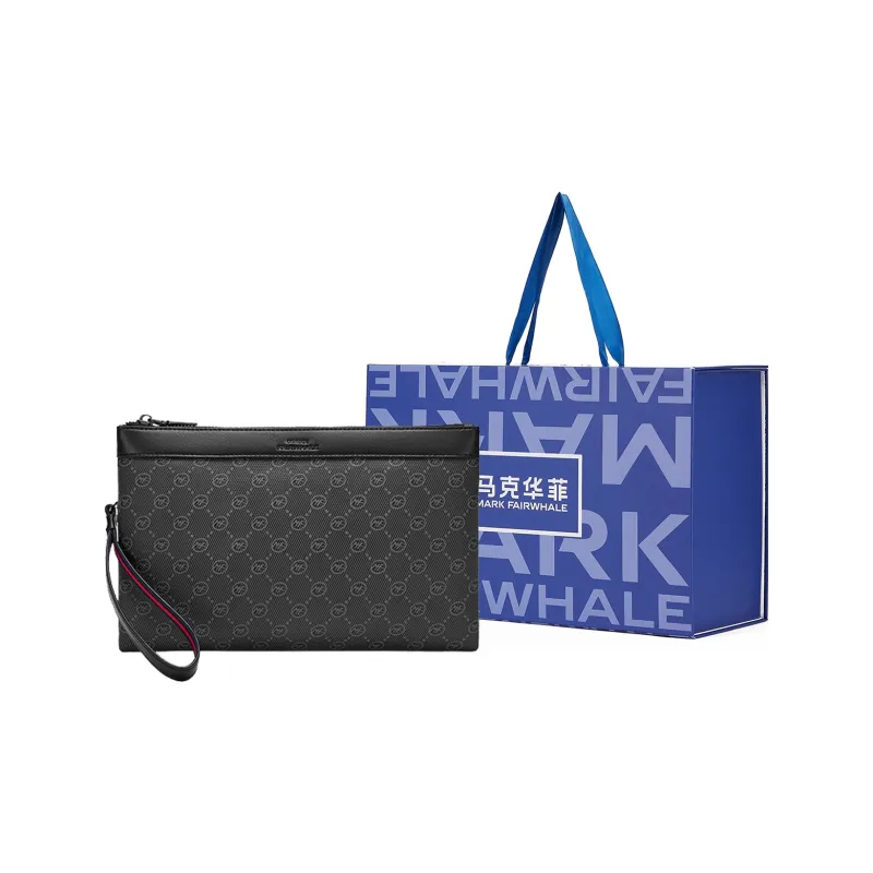 FAIRWHALE Synthetic Leather Clutch Men's Black-1