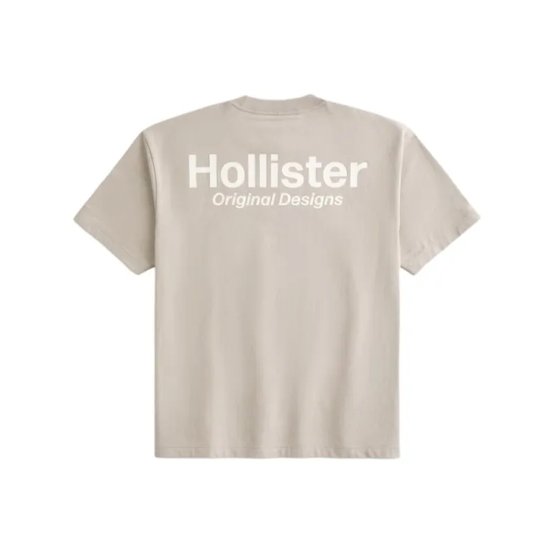 Hollister T Shirts Men Camel-1