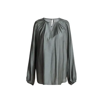 ROEYSHOUSE Pullover Solid Color V Neck Long Sleeved Shirt Women's