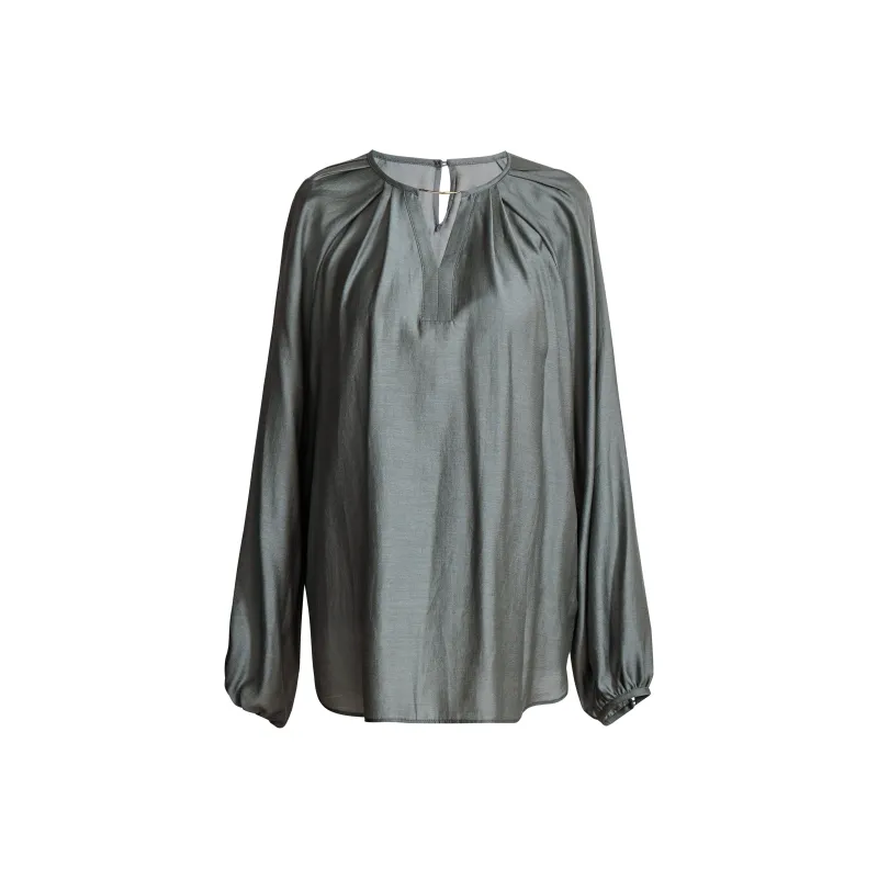 ROEYSHOUSE Pullover Solid Color V Neck Long Sleeved Shirt Women's-0