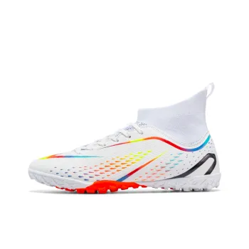 Binary TF Rubber Broken Studs Cushioning Abrasion Resistant Lightweight Soccer Shoes Unisex White