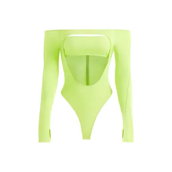 H&M Cut Out Bodysuit Acid Green