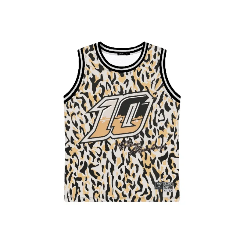 FireMonkey Basketball Jersey Unisex Brown Leopard Print-0